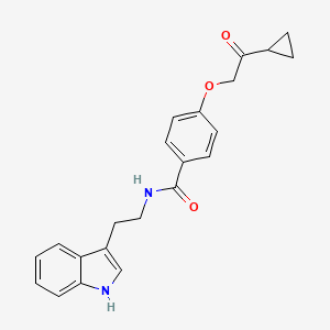 molecular formula C22H22N2O3 B2406771 4-(2-Cyclopropyl-2-oxoethoxy)-N-[2-(1H-indol-3-yl)ethyl]benzamid CAS No. 1251562-29-4