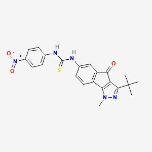 molecular formula C22H21N5O3S B2406775 3-(Tert-butyl)-1-methyl-6-((((4-nitrophenyl)amino)thioxomethyl)amino)indeno[2,3-D]pyrazol-4-one CAS No. 1119392-40-3