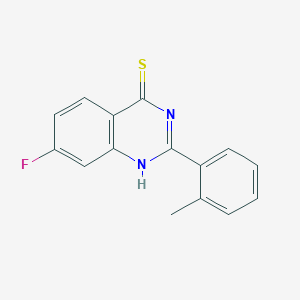 molecular formula C15H11FN2S B2406776 7-Fluoro-2-(2-methylphenyl)quinazoline-4-thiol CAS No. 1909305-09-4