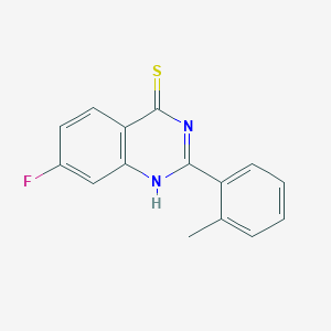 molecular formula C15H11FN2S B2406776 7-氟-2-(2-甲基苯基)喹唑啉-4-硫醇 CAS No. 1909305-09-4