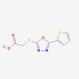 molecular formula C8H6N2O3S2 B2406779 {[5-(2-Thienyl)-1,3,4-oxadiazol-2-yl]thio}acetic acid CAS No. 485334-94-9