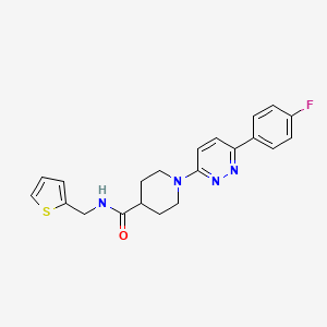 molecular formula C21H21FN4OS B2406780 1-(6-(4-氟苯基)吡啶嗪-3-基)-N-(噻吩-2-基甲基)哌啶-4-甲酰胺 CAS No. 1105232-10-7