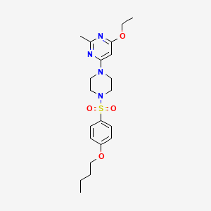 molecular formula C21H30N4O4S B2406783 4-(4-((4-Butoxyphenyl)sulfonyl)piperazin-1-yl)-6-ethoxy-2-methylpyrimidine CAS No. 946373-40-6