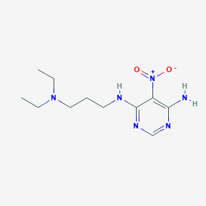 molecular formula C11H20N6O2 B2406786 N4-(3-(二乙基氨基)丙基)-5-硝基嘧啶-4,6-二胺 CAS No. 102878-49-9