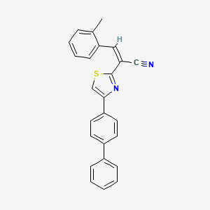 molecular formula C25H18N2S B2406792 (Z)-2-(4-([1,1'-联苯]-4-基)噻唑-2-基)-3-(邻甲苯基)丙烯腈 CAS No. 476668-59-4
