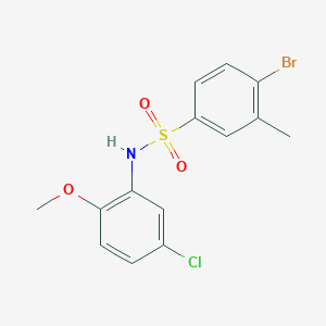 molecular formula C14H13BrClNO3S B2406793 4-溴-N-(5-氯-2-甲氧基苯基)-3-甲基苯磺酰胺 CAS No. 1003509-15-6