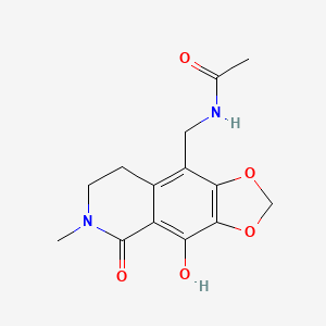 molecular formula C14H16N2O5 B2406795 N-[(4-羟基-6-甲基-5-氧代-5,6,7,8-四氢[1,3]二氧杂环[4,5-g]异喹啉-9-基)甲基]乙酰胺 CAS No. 2308071-83-0
