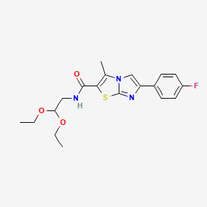 molecular formula C19H22FN3O3S B2406807 N-(2,2-diethoxyethyl)-6-(4-fluorophenyl)-3-methylimidazo[2,1-b][1,3]thiazole-2-carboxamide CAS No. 852134-04-4