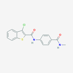 molecular formula C17H13ClN2O2S B240681 3-chloro-N-[4-(methylcarbamoyl)phenyl]-1-benzothiophene-2-carboxamide 