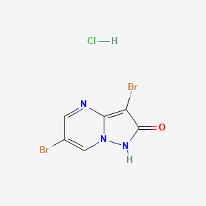 molecular formula C6H4Br2ClN3O B2406811 3,6-Dibromo-1H-pyrazolo[1,5-a]pyrimidin-2-one;hydrochloride CAS No. 2361644-75-7