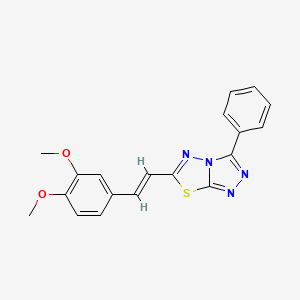 molecular formula C19H16N4O2S B2406815 (E)-6-(3,4-ジメトキシスチリル)-3-フェニル-[1,2,4]トリアゾロ[3,4-b][1,3,4]チアジアゾール CAS No. 881978-08-1