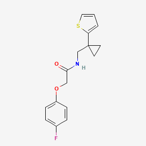 molecular formula C16H16FNO2S B2406818 2-(4-氟苯氧基)-N-((1-(噻吩-2-基)环丙基)甲基)乙酰胺 CAS No. 1207029-14-8