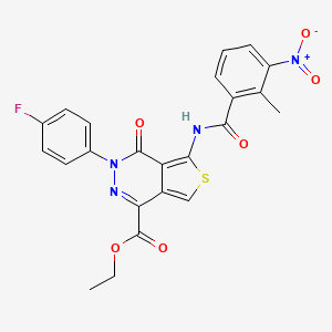 molecular formula C23H17FN4O6S B2406823 Ethyl 3-(4-fluorophenyl)-5-(2-methyl-3-nitrobenzamido)-4-oxo-3,4-dihydrothieno[3,4-d]pyridazine-1-carboxylate CAS No. 851949-50-3