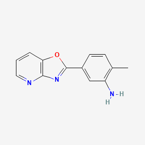 molecular formula C13H11N3O B2406826 2-甲基-5-恶唑并[4,5-b]吡啶-2-基苯胺 CAS No. 313701-56-3