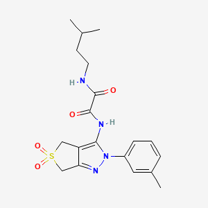 molecular formula C19H24N4O4S B2406829 N1-(5,5-dioxido-2-(m-tolyl)-4,6-dihydro-2H-thieno[3,4-c]pyrazol-3-yl)-N2-isopentyloxalamide CAS No. 899944-64-0