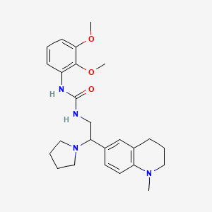 molecular formula C25H34N4O3 B2406831 1-(2,3-二甲氧基苯基)-3-(2-(1-甲基-1,2,3,4-四氢喹啉-6-基)-2-(吡咯烷-1-基)乙基)脲 CAS No. 1172843-39-8