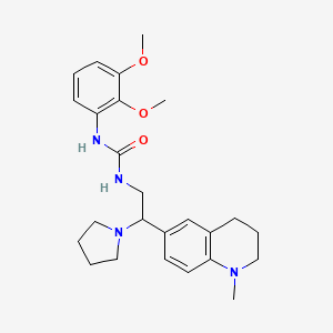 molecular formula C25H34N4O3 B2406831 1-(2,3-Dimethoxyphenyl)-3-(2-(1-methyl-1,2,3,4-tetrahydroquinolin-6-yl)-2-(pyrrolidin-1-yl)ethyl)urea CAS No. 1172843-39-8