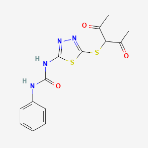 1-(5-((2,4-Dioxopentan-3-yl)thio)-1,3,4-thiadiazol-2-yl)-3-phenylurea