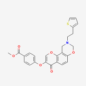 Methyl 4-((4-oxo-9-(2-(thiophen-2-yl)ethyl)-4,8,9,10-tetrahydrochromeno[8,7-e][1,3]oxazin-3-yl)oxy)benzoate