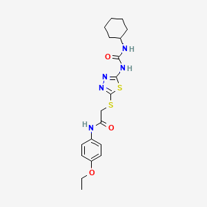 molecular formula C19H25N5O3S2 B2406848 2-((5-(3-cyclohexylureido)-1,3,4-thiadiazol-2-yl)thio)-N-(4-ethoxyphenyl)acetamide CAS No. 898436-51-6