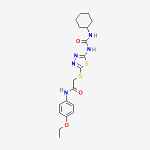 molecular formula C19H25N5O3S2 B2406848 2-((5-(3-环己基脲基)-1,3,4-噻二唑-2-基)硫代)-N-(4-乙氧基苯基)乙酰胺 CAS No. 898436-51-6