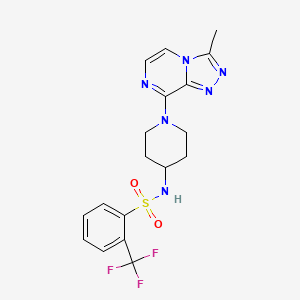 molecular formula C18H19F3N6O2S B2406851 N-(1-(3-méthyl-[1,2,4]triazolo[4,3-a]pyrazin-8-yl)pipéridin-4-yl)-2-(trifluorométhyl)benzènesulfonamide CAS No. 2034552-31-1