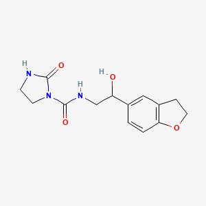 molecular formula C14H17N3O4 B2406856 N-(2-(2,3-dihydrobenzofuran-5-yl)-2-hydroxyethyl)-2-oxoimidazolidine-1-carboxamide CAS No. 1795296-73-9