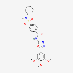 molecular formula C25H30N4O7S B2406859 4-[环己基(甲基)磺酰氨基]-N-[5-(3,4,5-三甲氧基苯基)-1,3,4-恶二唑-2-基]苯甲酰胺 CAS No. 533871-33-9