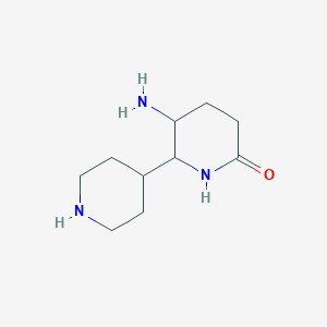 molecular formula C10H19N3O B2406861 5-Amino-6-(piperidin-4-yl)piperidin-2-one CAS No. 1803607-29-5