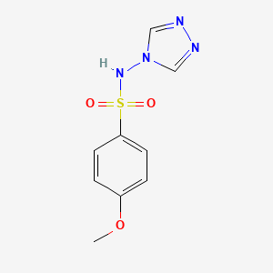 molecular formula C9H10N4O3S B2406864 4-Methoxy-N-[1,2,4]triazol-4-yl-benzenesulfonamide CAS No. 24924-72-9