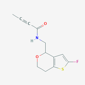 molecular formula C12H12FNO2S B2406873 N-[(2-Fluoro-6,7-dihydro-4H-thieno[3,2-c]pyran-4-yl)methyl]but-2-ynamide CAS No. 2411237-57-3