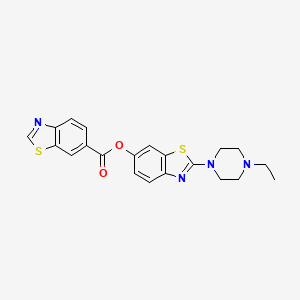 molecular formula C21H20N4O2S2 B2406880 2-(4-Ethylpiperazin-1-yl)benzo[d]thiazol-6-yl benzo[d]thiazole-6-carboxylate CAS No. 941890-60-4