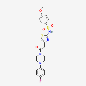 N-(4-(2-(4-(4-fluorophenyl)piperazin-1-yl)-2-oxoethyl)thiazol-2-yl)-4-methoxybenzenesulfonamide