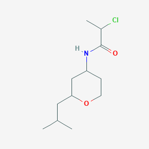 2-Chloro-N-[2-(2-methylpropyl)oxan-4-yl]propanamide
