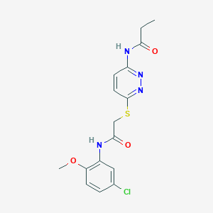 molecular formula C16H17ClN4O3S B2406898 N-(6-((2-((5-氯-2-甲氧苯基)氨基)-2-氧代乙基)硫代)吡啶并嘧啶-3-基)丙酰胺 CAS No. 1021061-28-8