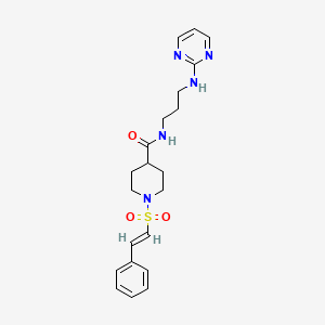 1-[(E)-2-phenylethenyl]sulfonyl-N-[3-(pyrimidin-2-ylamino)propyl]piperidine-4-carboxamide