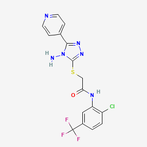 2-((4-amino-5-(pyridin-4-yl)-4H-1,2,4-triazol-3-yl)thio)-N-(2-chloro-5-(trifluoromethyl)phenyl)acetamide