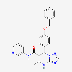 molecular formula C25H22N6O2 B2406925 7-(4-(benzyloxy)phenyl)-5-methyl-N-(pyridin-3-yl)-4,7-dihydro-[1,2,4]triazolo[1,5-a]pyrimidine-6-carboxamide CAS No. 367907-01-5