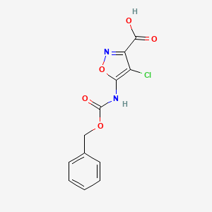 molecular formula C12H9ClN2O5 B2406931 4-Chloro-5-(phenylmethoxycarbonylamino)-1,2-oxazole-3-carboxylic acid CAS No. 2248305-99-7