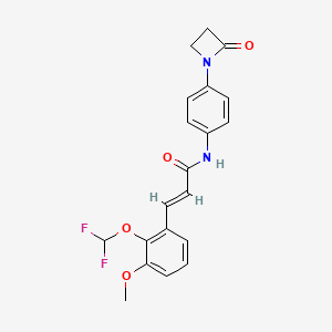 molecular formula C20H18F2N2O4 B2406933 (E)-3-[2-(Difluoromethoxy)-3-methoxyphenyl]-N-[4-(2-oxoazetidin-1-yl)phenyl]prop-2-enamide CAS No. 2094953-69-0