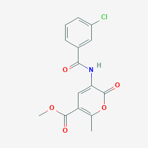 B2406934 methyl 3-[(3-chlorobenzoyl)amino]-6-methyl-2-oxo-2H-pyran-5-carboxylate CAS No. 339009-28-8