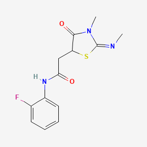 N-(2-fluorophenyl)-2-(3-methyl-2-methylimino-4-oxo-1,3-thiazolidin-5-yl)acetamide
