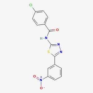 4-chloro-N-[5-(3-nitrophenyl)-1,3,4-thiadiazol-2-yl]benzamide