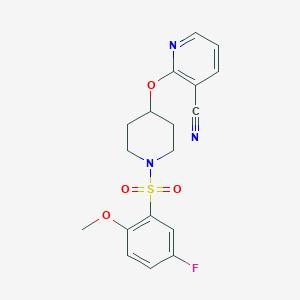 2-((1-((5-Fluoro-2-methoxyphenyl)sulfonyl)piperidin-4-yl)oxy)nicotinonitrile