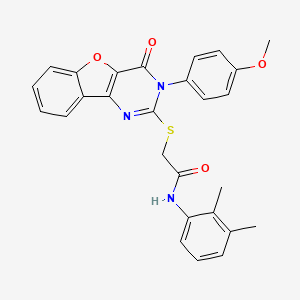 molecular formula C27H23N3O4S B2406947 N-(2,3-dimethylphenyl)-2-((3-(4-methoxyphenyl)-4-oxo-3,4-dihydrobenzofuro[3,2-d]pyrimidin-2-yl)thio)acetamide CAS No. 866897-01-0