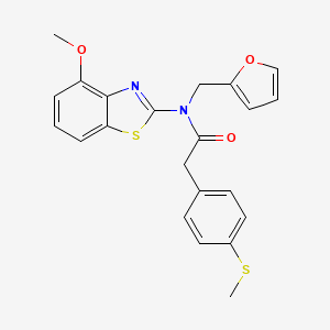 molecular formula C22H20N2O3S2 B2406952 N-(furan-2-ylmethyl)-N-(4-methoxybenzo[d]thiazol-2-yl)-2-(4-(methylthio)phenyl)acetamide CAS No. 922373-86-2