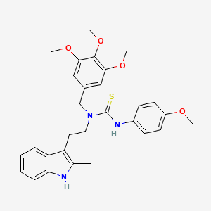 3-(4-methoxyphenyl)-1-(2-(2-methyl-1H-indol-3-yl)ethyl)-1-(3,4,5-trimethoxybenzyl)thiourea