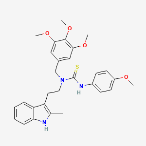 molecular formula C29H33N3O4S B2406953 3-(4-methoxyphenyl)-1-(2-(2-methyl-1H-indol-3-yl)ethyl)-1-(3,4,5-trimethoxybenzyl)thiourea CAS No. 850933-32-3