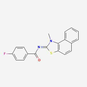 molecular formula C19H13FN2OS B2406960 (E)-4-fluoro-N-(1-methylnaphtho[1,2-d]thiazol-2(1H)-ylidene)benzamide CAS No. 477499-40-4