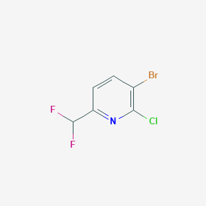 molecular formula C6H3BrClF2N B2406965 3-Bromo-2-chloro-6-(difluoromethyl)pyridine CAS No. 1805221-46-8